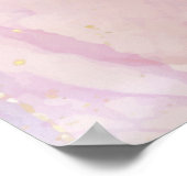 ブラシ付き金ゴールドでピンクと白の大理石の仕上げ ポスター (角)