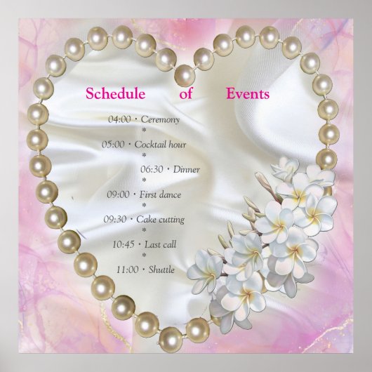 ブラシ付き金ゴールドでピンクと白の大理石の仕上げ ポスター (正面)