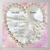 ブラシ付き金ゴールドでピンクと白の大理石の仕上げ ポスター (正面)