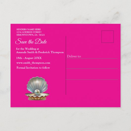 ブラシ付き金ゴールドでピンクと白の大理石の仕上げ 案内ポストカード (裏面)