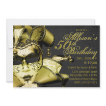 ブラシ付き金ゴールドマスカレード誕生日