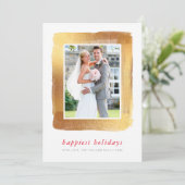 ブラシ付き金ゴールドモダンフレームシンプルフォトミニマル シーズンカード (スタンド正面)