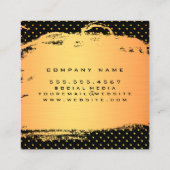 ブラシ付き金ゴールド水玉模様サロン スクエア名刺 (裏面)