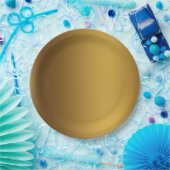 ブラシ付き金ゴールド無地の色 ペーパープレート (パーティー)