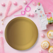 ブラシ付き金ゴールド無地の色 ペーパープレート (パーティー)