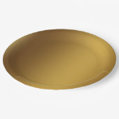 ブラシ付き金ゴールド無地の色 ペーパープレート (アングル)