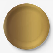 ブラシ付き金ゴールド無地の色 ペーパープレート (正面)
