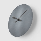 ブラシ付き金属時計 ラウンド壁時計 (傾斜)