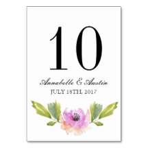 ブラシ付き開花 | 水彩表結婚カード