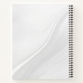 ブラシ付き黒と白スパイラルスケットブック ノートブック (裏面)