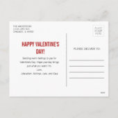 ブラシ付きXOXOゴールドフォイルバレンタイン写真はがき シーズンポストカード (裏面)