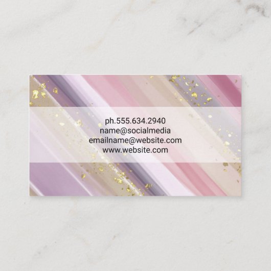 ブラシ付エレガントき芸術的 |金ゴールド斑点 名刺 (裏面)