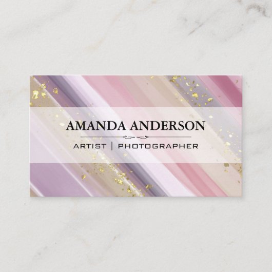 ブラシ付エレガントき芸術的 |金ゴールド斑点 名刺 (正面)