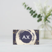 ブラシ付エレガントき | 金ゴールドリーフパターン 名刺 (スタンド正面)