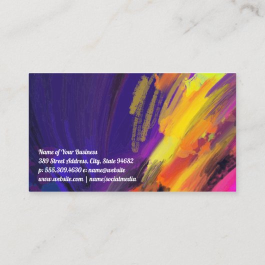 ブラシ付カラフルき芸術的 | 表現豊かな 名刺 (裏面)