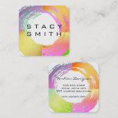 ブラシ付カラフルき スクエア名刺 (正面/裏面)