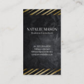 ブラシ付ストライプのき |黒いテクスチャ名刺 名刺 (裏面)