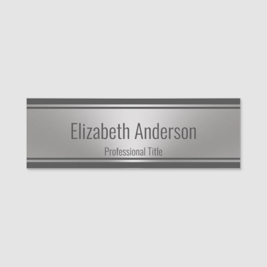 ブラシ付モダンきメタルの外観(プロフェッショナルタイトル) 名札 (正面)