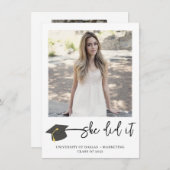 ブラシ付モダンき大学院キャップ写真卒業 ノートカード (正面/裏面)