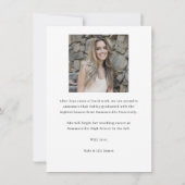 ブラシ付モダンき大学院キャップ写真卒業 ノートカード (裏面)