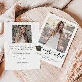 ブラシ付モダンき大学院キャップ写真卒業 案内状