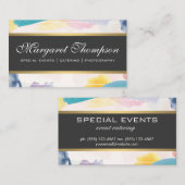 ブラシ付絵を描き背景 名刺 (正面/裏面)