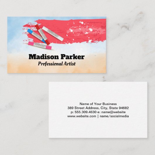 ブラシ付絵を描き | アートマテリアル 名刺 (正面/裏面)