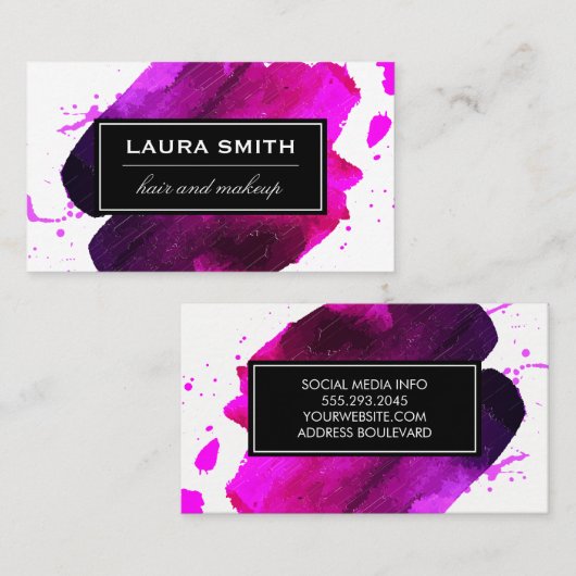 ブラシ付絵を描き 名刺 (正面/裏面)