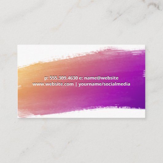 ブラシ付絵を描き |表現芸術的 ロイヤリティカード (裏面)