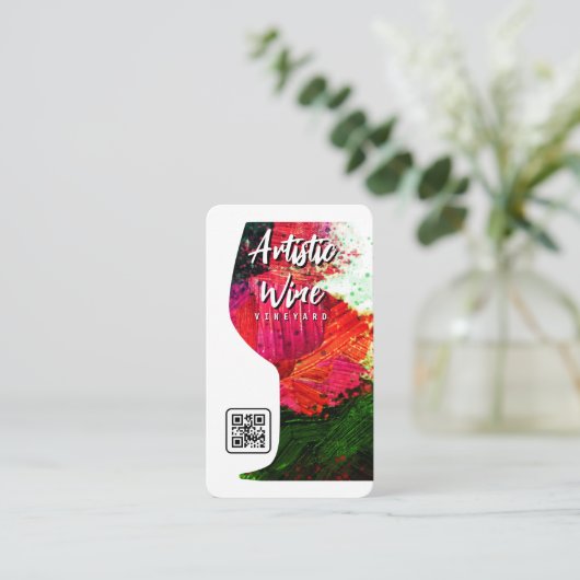 ブラシ付芸術的き | クリエイティブワイングラフィック 名刺 (スタンド正面)