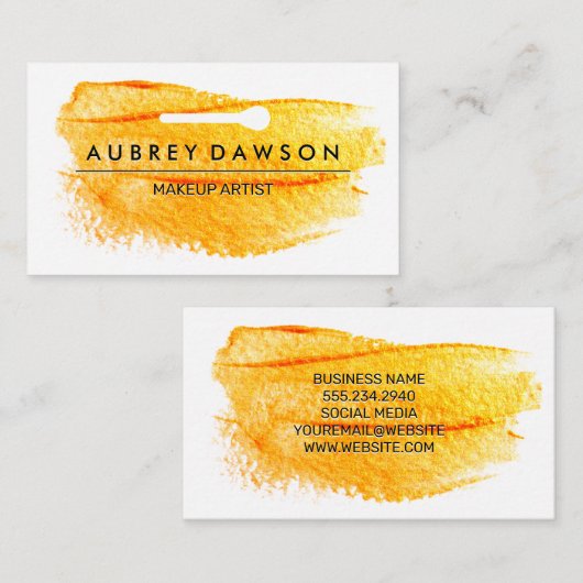 ブラシ付芸術的き | メイクアップブラシアイコン 名刺 (正面/裏面)