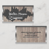 ブラシ付芸術的き |木材 |はさみ 名刺 (正面/裏面)