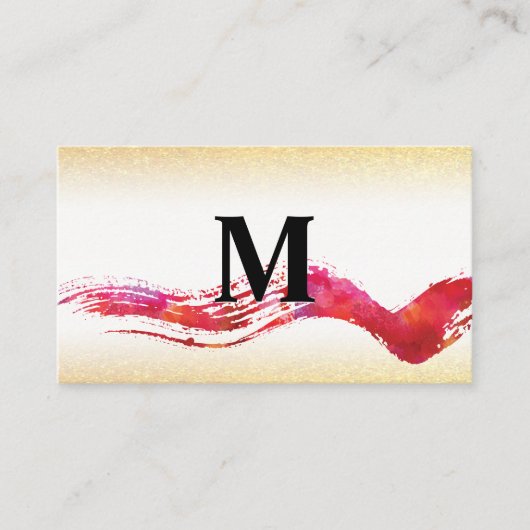 ブラシ付芸術的き | 金ゴールド 名刺 (正面)