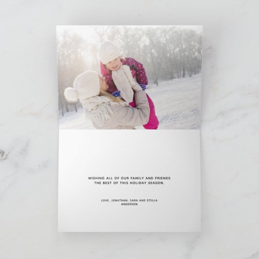 ブラシ写真スノーフレーク平和と愛のクリスマス シーズンカード (内部)