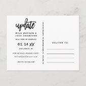 ブラシ処理されたス結婚クリプトの写真を更新日を保存 案内ポストカード (裏面)