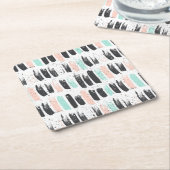 ブラシ及びインク打撃パターン スクエアペーパーコースター (アングル)