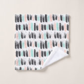 ブラシ及びインク打撃パターン バスタオルセット (ウォッシュタオル)