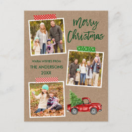 ブラシ台本クラフトテープトラッククリスマスクラフト ポストカード