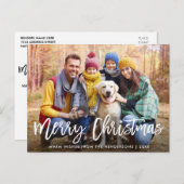 ブラシ台本スターファミリー写真メリークリスマス ポストカード (正面/裏面)