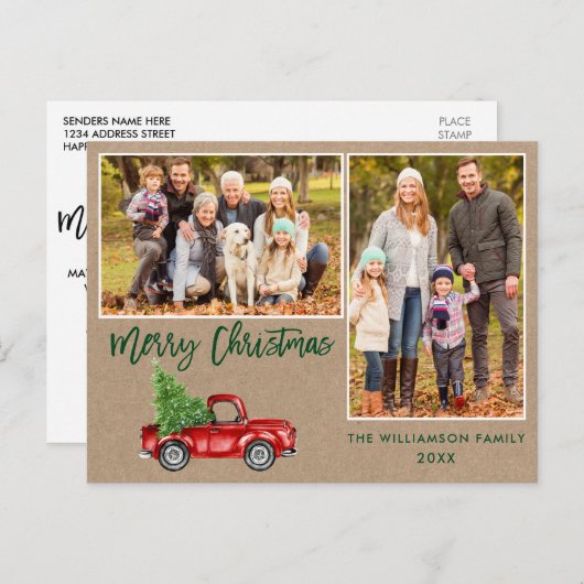 ブラシ台本トラック2フォトクラフトクリスマス ポストカード (正面/裏面)