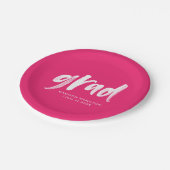 ブラシ台本ホットピンク卒業 ペーパープレート (アングル)