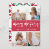 ブラシ台本メリークリスマスフォトコラージュ シーズンカード (正面/裏面)