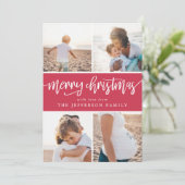 ブラシ台本メリークリスマスフォトコラージュ シーズンカード (スタンド正面)
