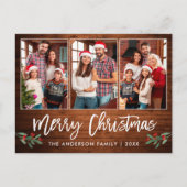 ブラシ台本木の緑3フォトクリスマス ポストカード (正面)