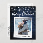 ブラシ台本木即席カメラカップルクリスマス ポストカード (正面/裏面)