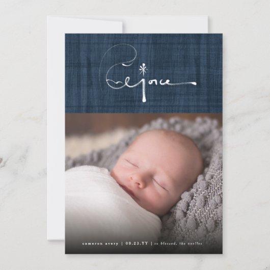 ブラシ喜びクリスマス休暇の誕生発表 シーズンカード (正面)