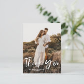 ブラシ手レタリング垂直結婚に感謝 ポストカード (スタンド正面)