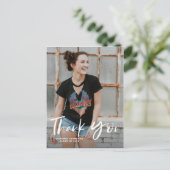 ブラシ手レタリング縦型卒業ありがとう ポストカード (スタンド正面)