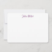 ブラシ手書きスクリプトパーソナライズされたライトパープル ノートカード (正面)