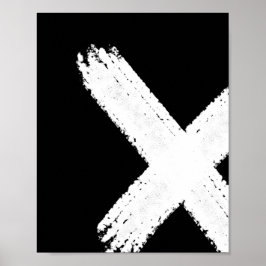 ブラシ抽象芸術プリント1 – 反転 ポスター